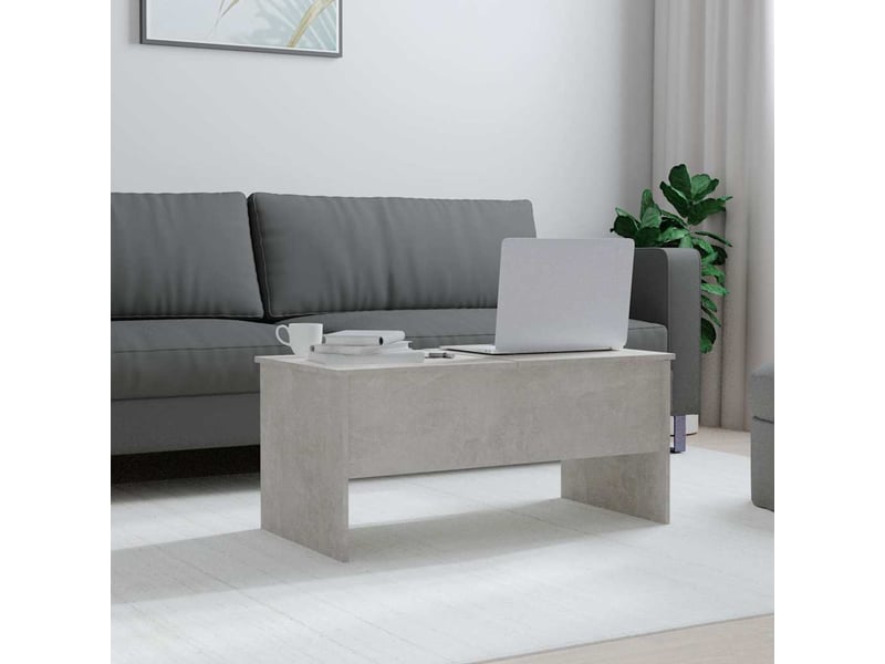  Table basse - table de salon - table à thé gris béton 102x50,5x46,5 cm bois d'ingénierie  - Conforama C