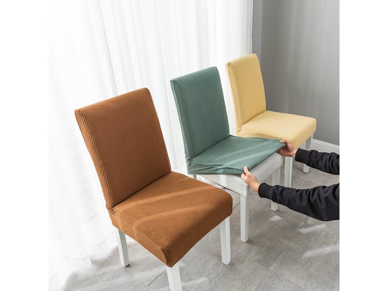  Housse de chaise de salle à manger en jacquard gris, élastique, amovible et lavable, housse de chaise universelle, convenant aux mariages, cuisin XLH-ZLS-009232ZLS - Conforama B
