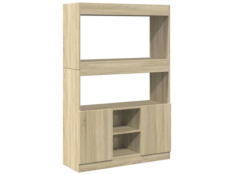  Buffet haut, meuble de rangement chêne sonoma 92x33x140 cm bois d'ingénierie  - Conforama A