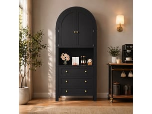 Buffet 2 porte(s)  3 tiroir(s) <strong></strong> <strong></strong> - 70 cm coloris noir 