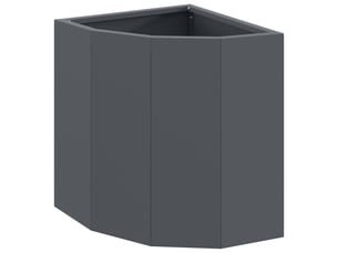 Jardinière - bac à fleurs d'angle anthracite 30 x 30 x 35 cm acier