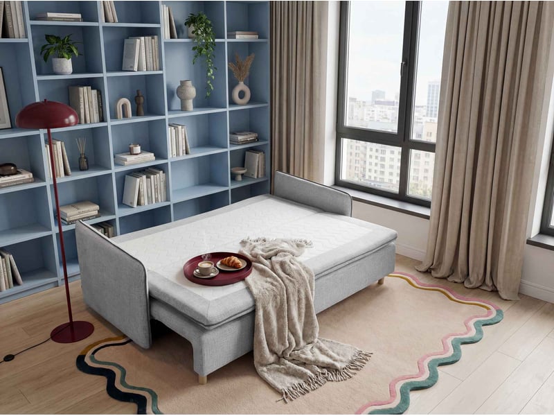  Sam, canapé 3 places convertible, gris clair Sam - Conforama D