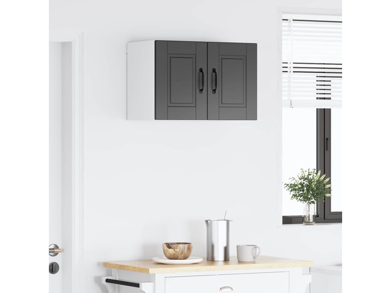 Meuble mural de cuisine | armoire de cuisine 2 pcs noir bois d'ingénierie shl6950 - Conforama D
