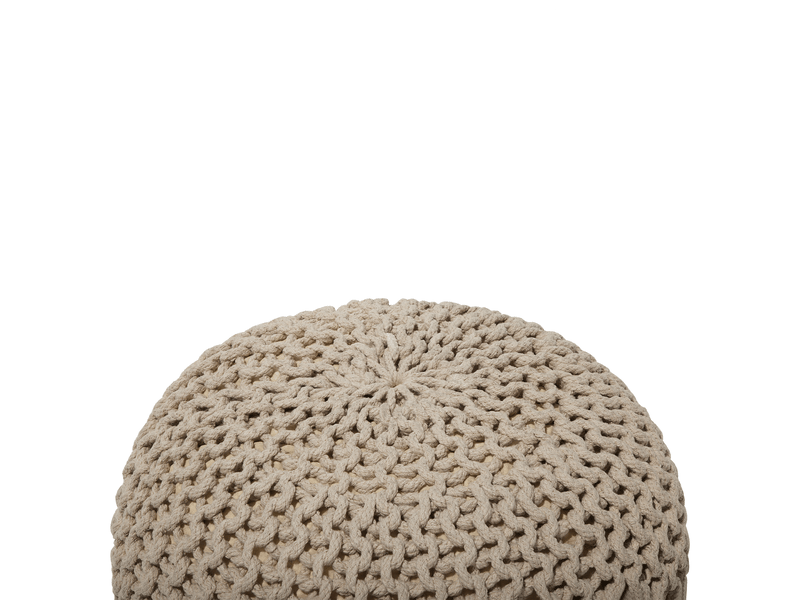 Pouf conrad coton beige clair 46558 - Conforama D