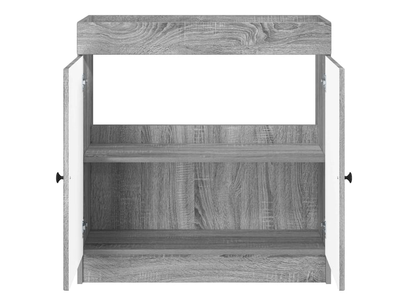 Armoire sous évier de salle de bain, meuble de rangement sonoma gris shl8774  - Conforama D