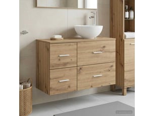 Ensemble de mobilier de salle de bain 2 pcs chêne artisanal shl4856