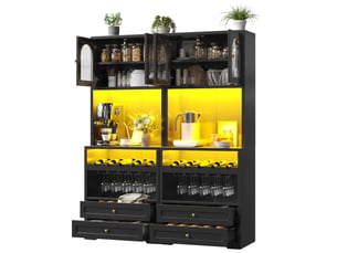 Buffet 2 porte(s) 2 tiroir(s) - 140 cm coloris noir