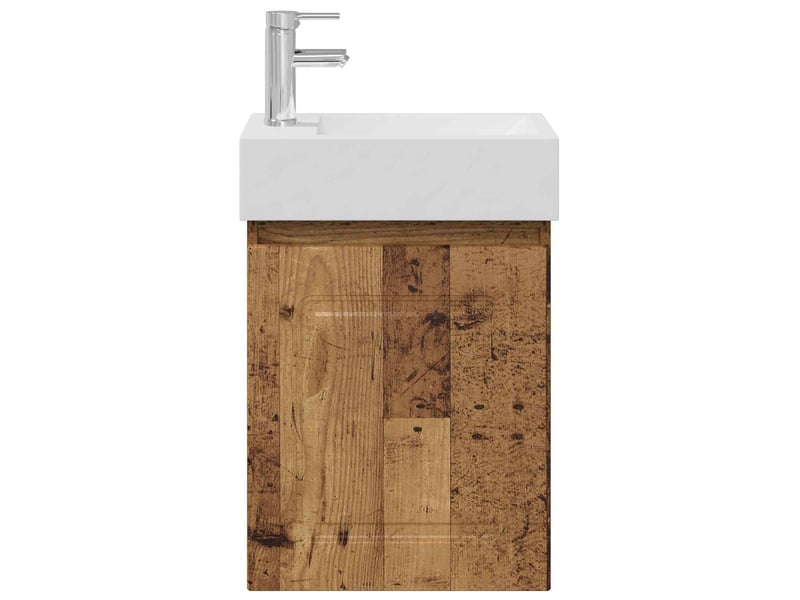  Meuble de rangement salle de bain avec robinet bois ancien shl9204  - Conforama E