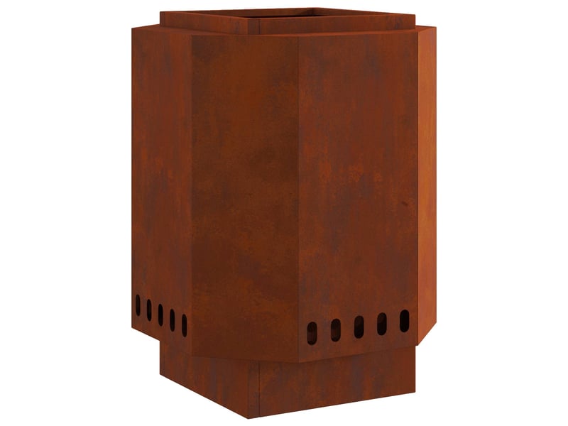  Brasero exterieur, foyer sans fumée rouillé 38x38x51 cm acier patiné shl88937  - Conforama A