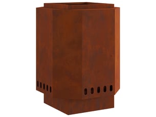 Brasero exterieur, foyer sans fumée rouillé 38x38x51 cm acier patiné shl88937
