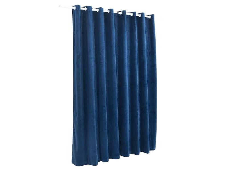  Rideau occultant, rideau black-out et anneaux velours bleu foncé 290x245 cm cf43981  - Conforama C