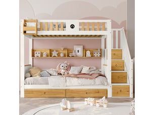 Lit superposé 120x200 cm <strong>MERAX</strong>  <strong>lit enfant bicolore</strong> coloris bicolore