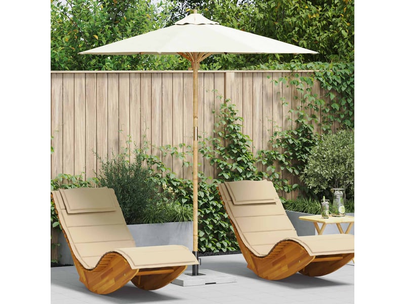  Parasol de jardin | parasol d'extérieur blanc crème ø 217 x 230 cm bambou  - Conforama B