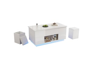 Table basse rectangulaire coloris blanc LPOSPI  - 50 cmx100 cm