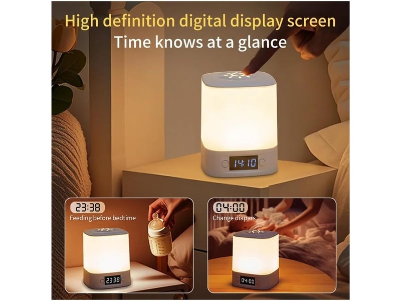  Réveil avec veilleuse led portable et télécommande – affichage de l'heure, rechargeable, pour chambre, chevet et lecture  - Conforama B