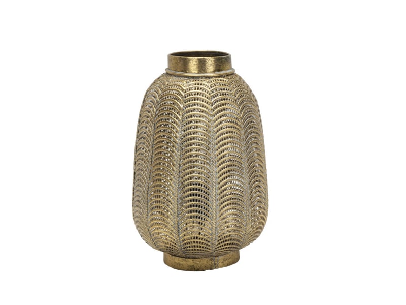  Fabrilamp trikala lampe à poser cuir vieilli, corps décoratif en métal ajouré, 1 x e27, 39 cm 223471029 - Conforama A