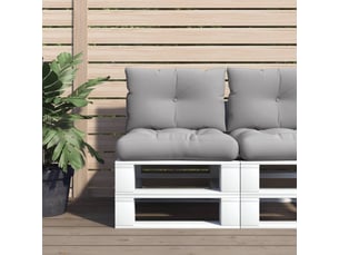 Lot de 2 coussins de palette, coussins de canapé gris tissu cf59532