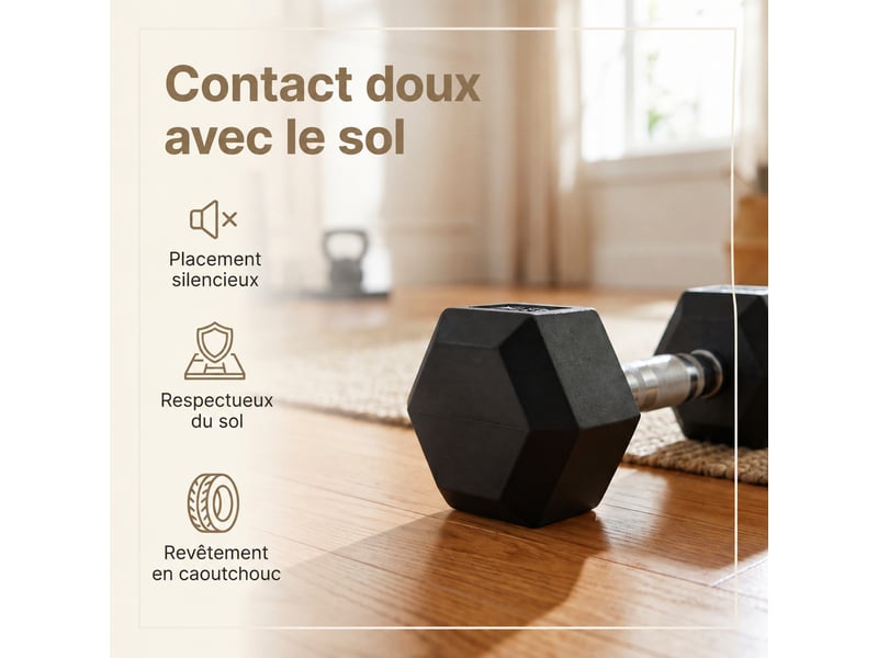  Haltères musculation lot de 2, kit haltères hexagonaux en fonte, 2 x 8 kg, 29,8 x 12,4 x 10,7 cm, noir  - Conforama C