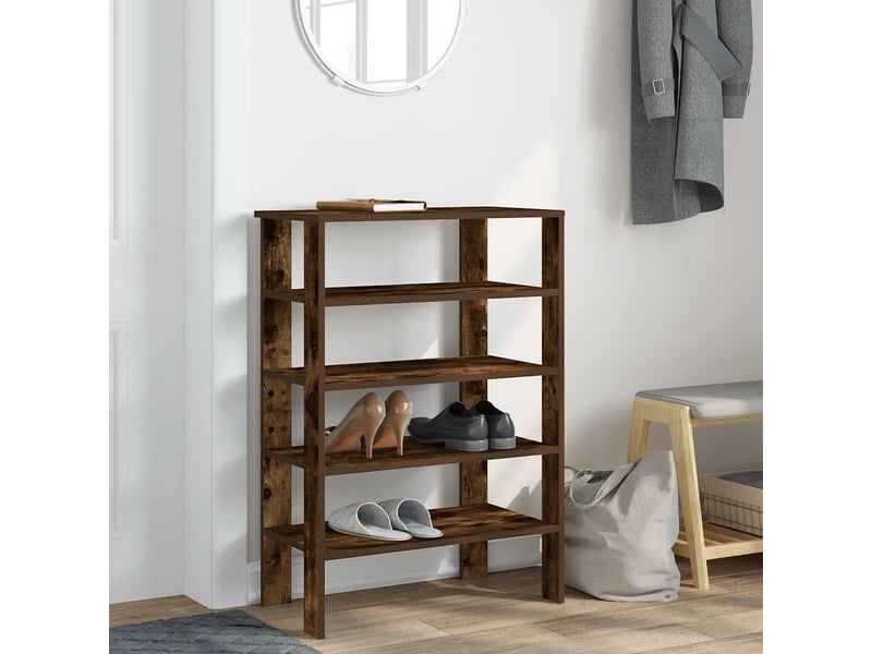  Meuble à chaussures, étagère à chaussures chêne fumé 61x32x87,5 cm bois d'ingénierie  - Conforama C