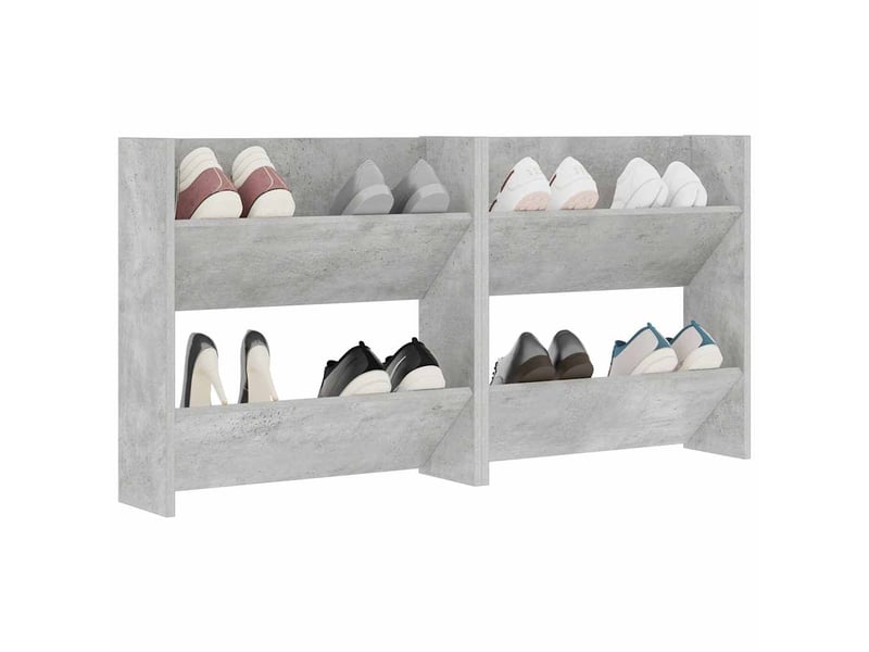  Armoires à chaussures murales 2 pcs gris béton 60x18x60 cm  - Conforama D
