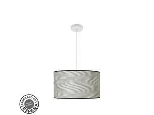 Suspension fabrilamp moda blanc gris strié 2 x e27 ø 40 cm