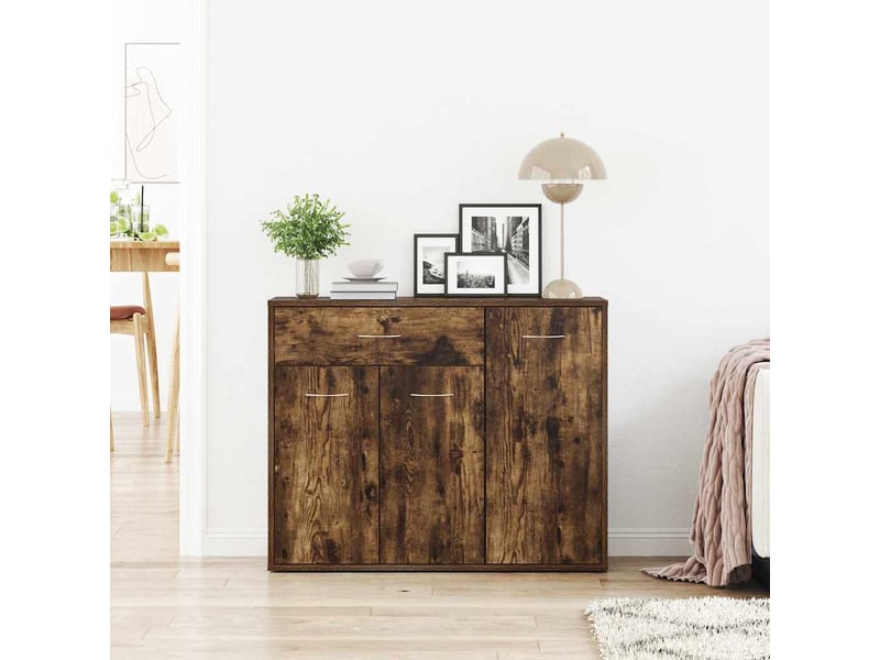  Buffet - bahut - meuble de rangement chêne fumé 88x30x70 cm bois d'ingénierie  - Conforama C