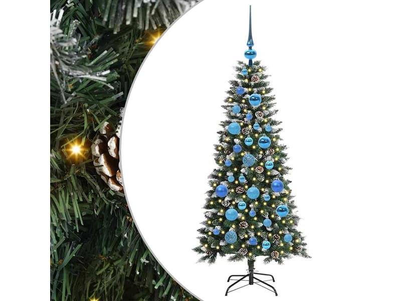  Sapin de noël artificiel, arbre de noël vert 120 cm pvc, plastique et acier shl7349  - Conforama A