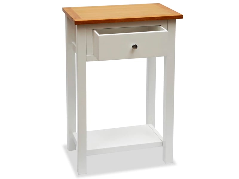 Vidaxl table d'appoint 50 x 32 x 75 cm bois de chêne massif  - Conforama A
