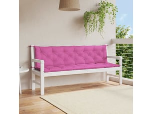 Lot de 2 coussins de banc de jardin, coussins d'assise rose 200x50x7 cm tissu cf58684