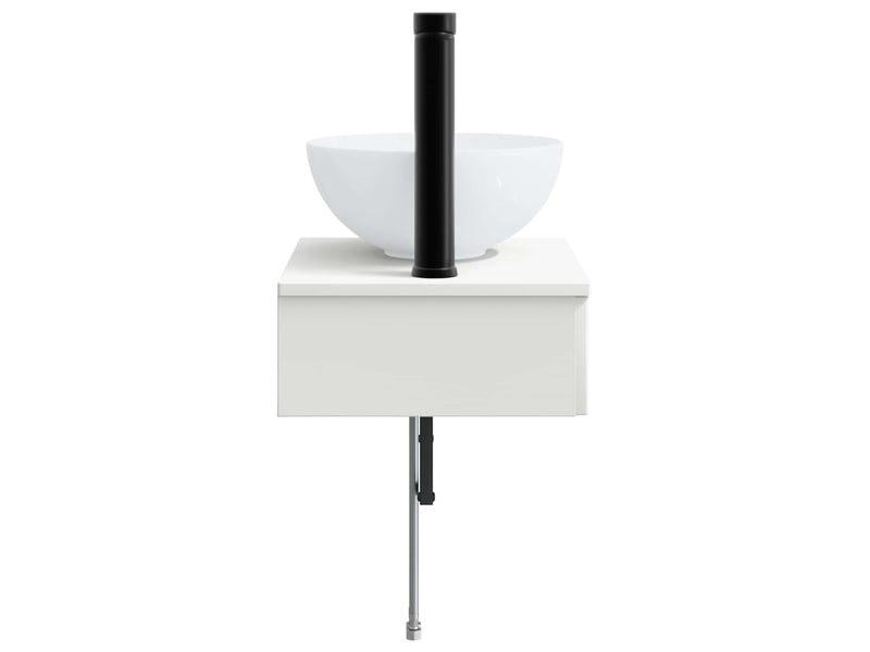  Basin de lavage mural, lavabo blanc brillant 40x35x39 cm  - Conforama D