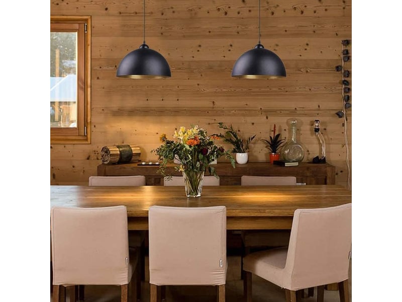  Suspension luminaire industriel e27 en métal pour chambre salle à manger cuisine ø30cm  - Conforama D