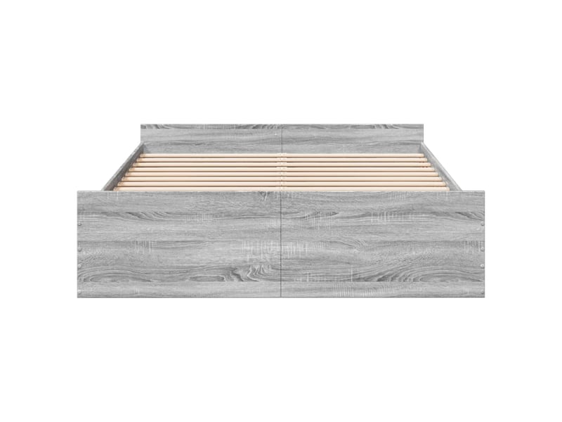  Lit double- lit adulte -  cadre de lit avec tiroirs sans matelas sonoma gris 140x200 cm  - Conforama C