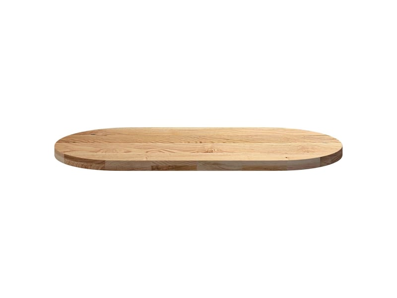  Dessus de table, plateau de table 120x60x4 cm bois de chêne massif ovale  - Conforama E