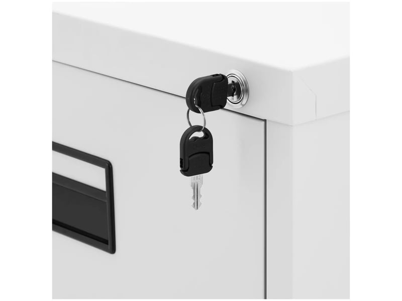  Caisson de bureau verrouillable 132 cm 4 tiroirs tôle d'acier laminé à froid gris 14_0008510  - Conforama B
