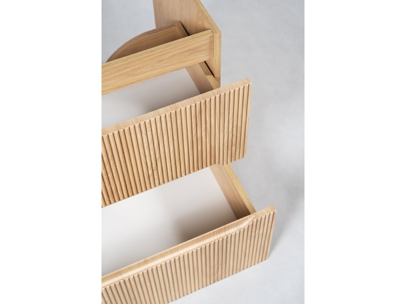  Ensemble double meuble sous vasque avec plan et colonne novo l.160 cm effet chêne hikora  - Conforama E