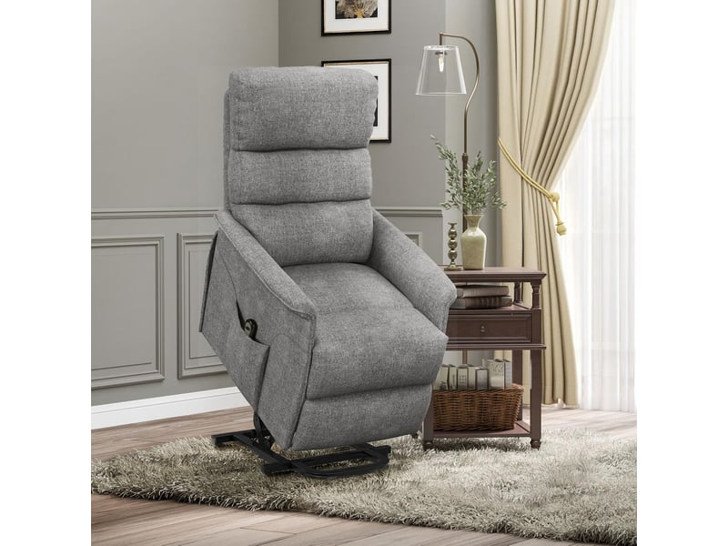  Fauteuil releveur électrique inclinable en tissu gris 66x90x96 cm  - Conforama B