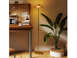 Lampadaire led 25x25x134 cm interrupteur au pied métal laiton antique