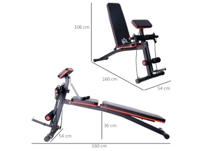  Banc de musculation 160x54x106 cm multifonction métal noir  - Conforama E