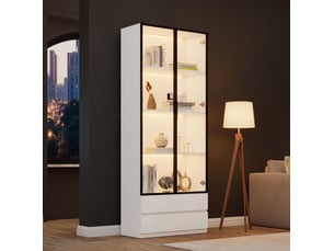 Vitrine coloris blanc <strong>MODENUIT </strong> <strong></strong> - 80 cmx200 cm