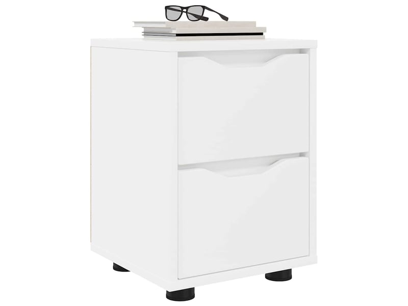  Tables de chevet avec tiroir 2 pièces blanc 30,5 x 30 x 43 cm  - Conforama C
