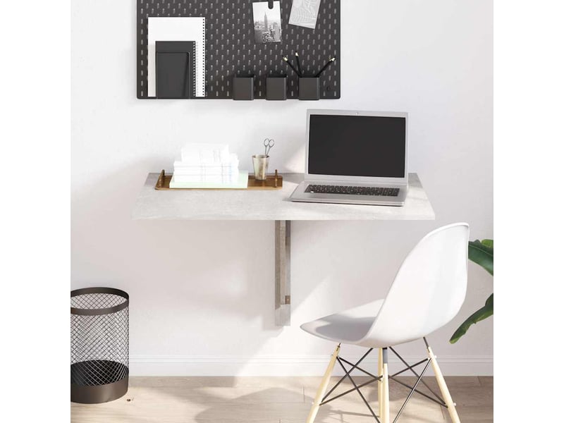  Table murale pliable gris béton 100x60x56 cm bois d'ingénierie  - Conforama B