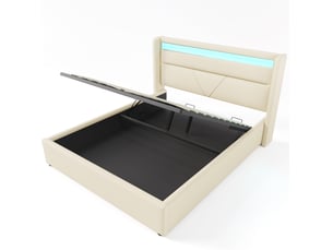 Lit coffre 160x200 cm TCQPZ   coloris blanc