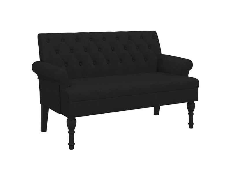  Banc salon, banc interieur avec dossier noir 120x62x75,5 cm tissu  - Conforama A