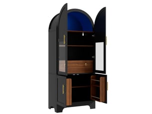 Vitrine coloris noir MEULVA - 40 cmx180 cm