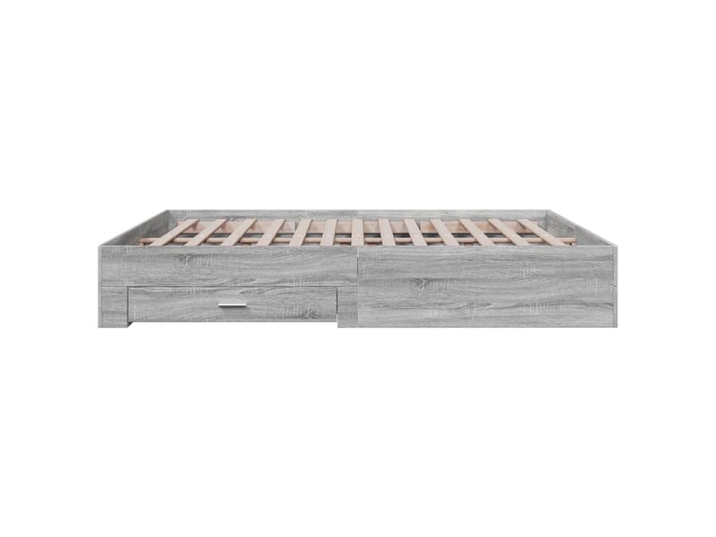  Lit double- lit adulte -  cadre de lit avec tiroirs sans matelas sonoma gris 200x200 cm  - Conforama D