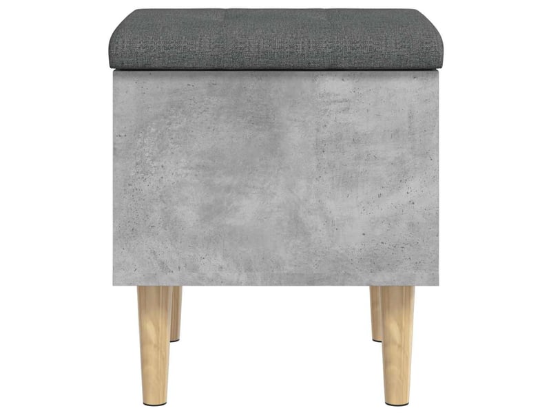  Banc chambre, banc de rangement gris béton 42x42x46 cm bois d'ingénierie  - Conforama E