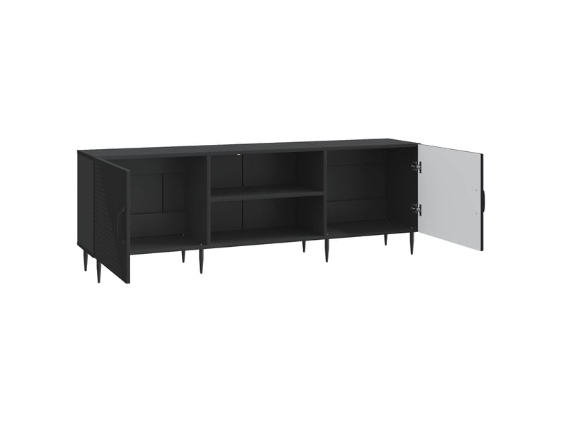  Meuble tv - banc tv - meuble de rangement 150 x 31 x 50 cm noir bois d'ingénierie  - Conforama E