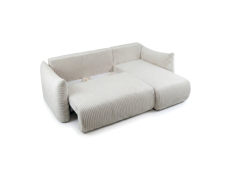  Canapé d'angle floti mini, pour salon, avec fonction couchage, tissu tilia, beige (03)  - Conforama C