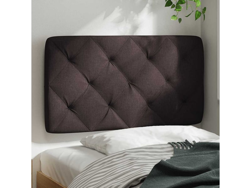 Coussin de tête de lit marron foncé 80 cm tissu cf55959 - Conforama C