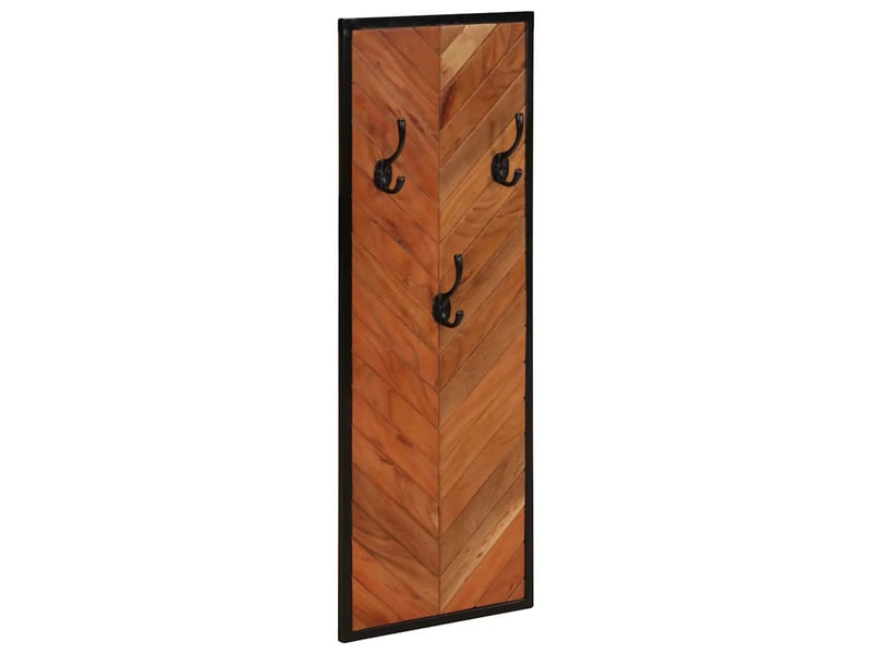  Lot de 2 porte-manteaux muraux design pratique 35 x 1 x 90 cm en bois massif acacia 02_0047571  - Conforama B